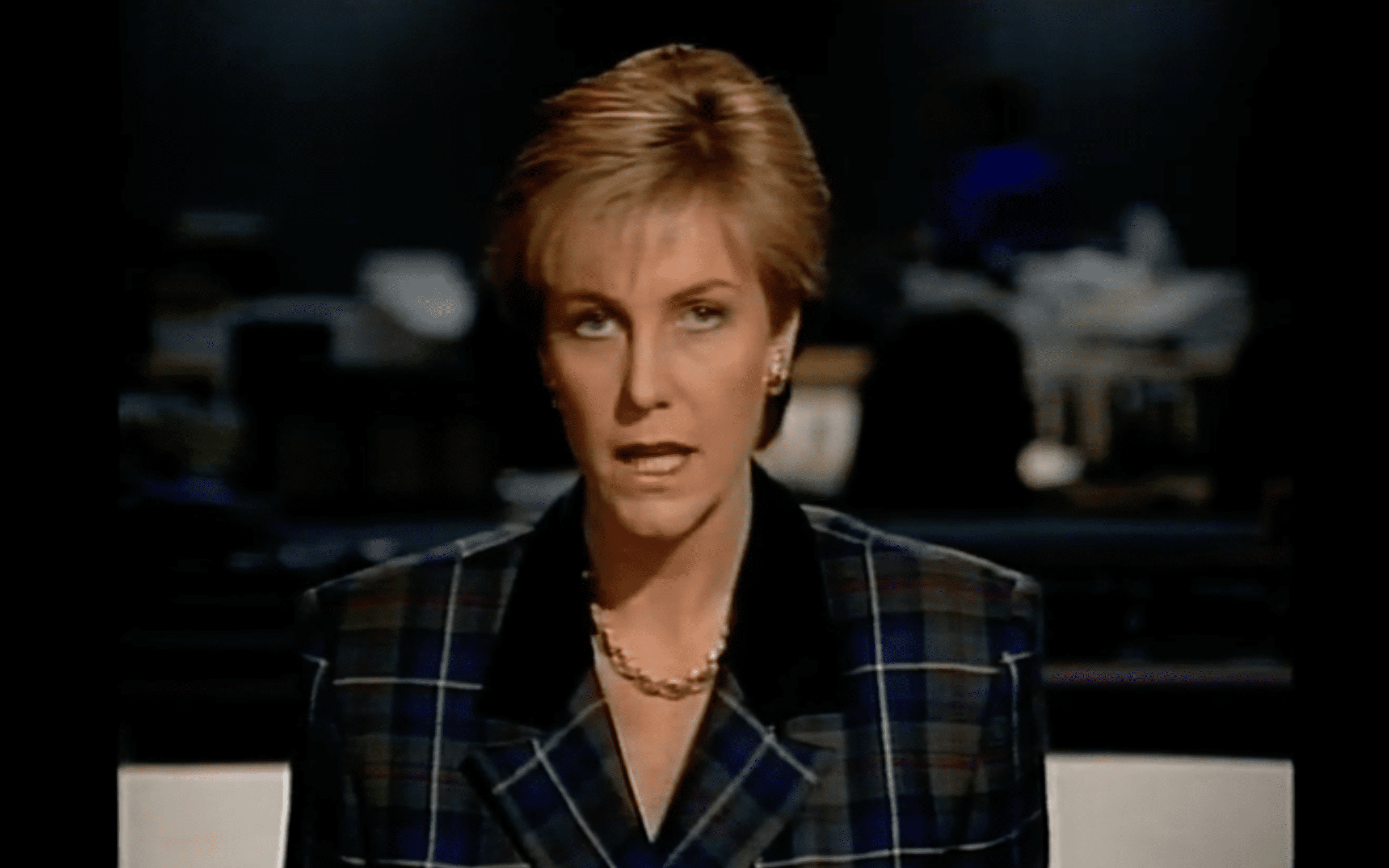 Jill Dando presenting the news