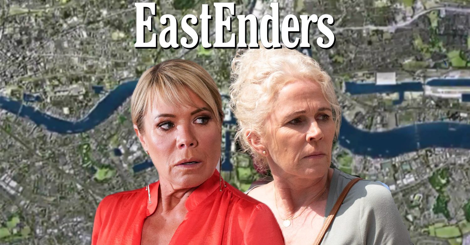 EastEnders' Sharon, Lisa, the EastEnders logo and background of the Thames