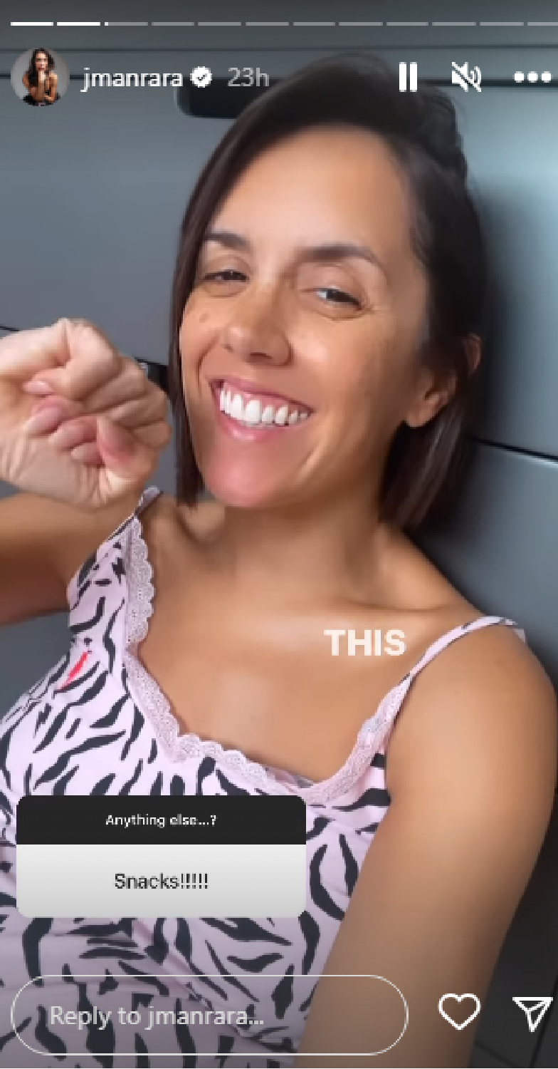 Strictly star Janette Manrara looking excited on Instagram