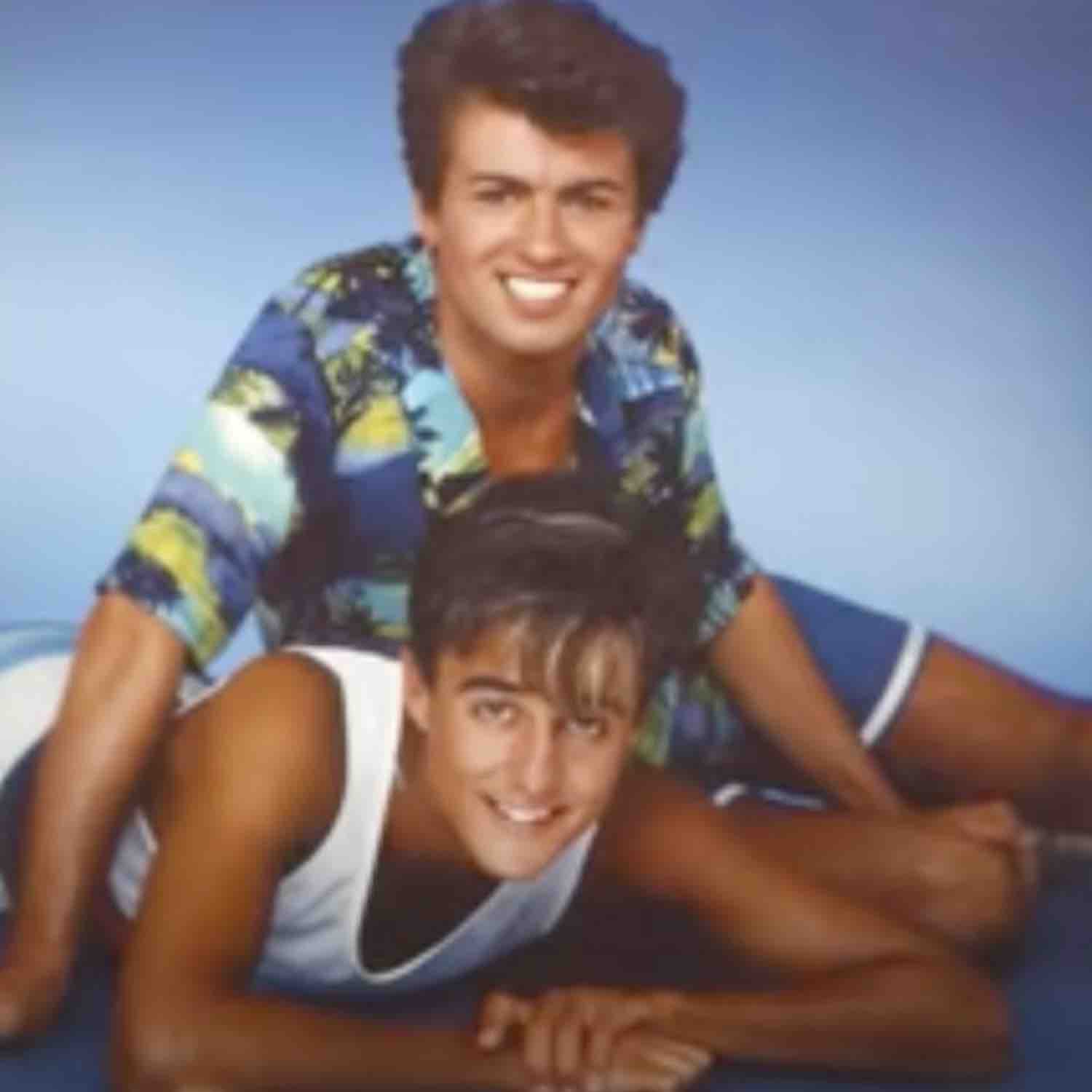 George Michael and Andrew Ridgeley smiling 