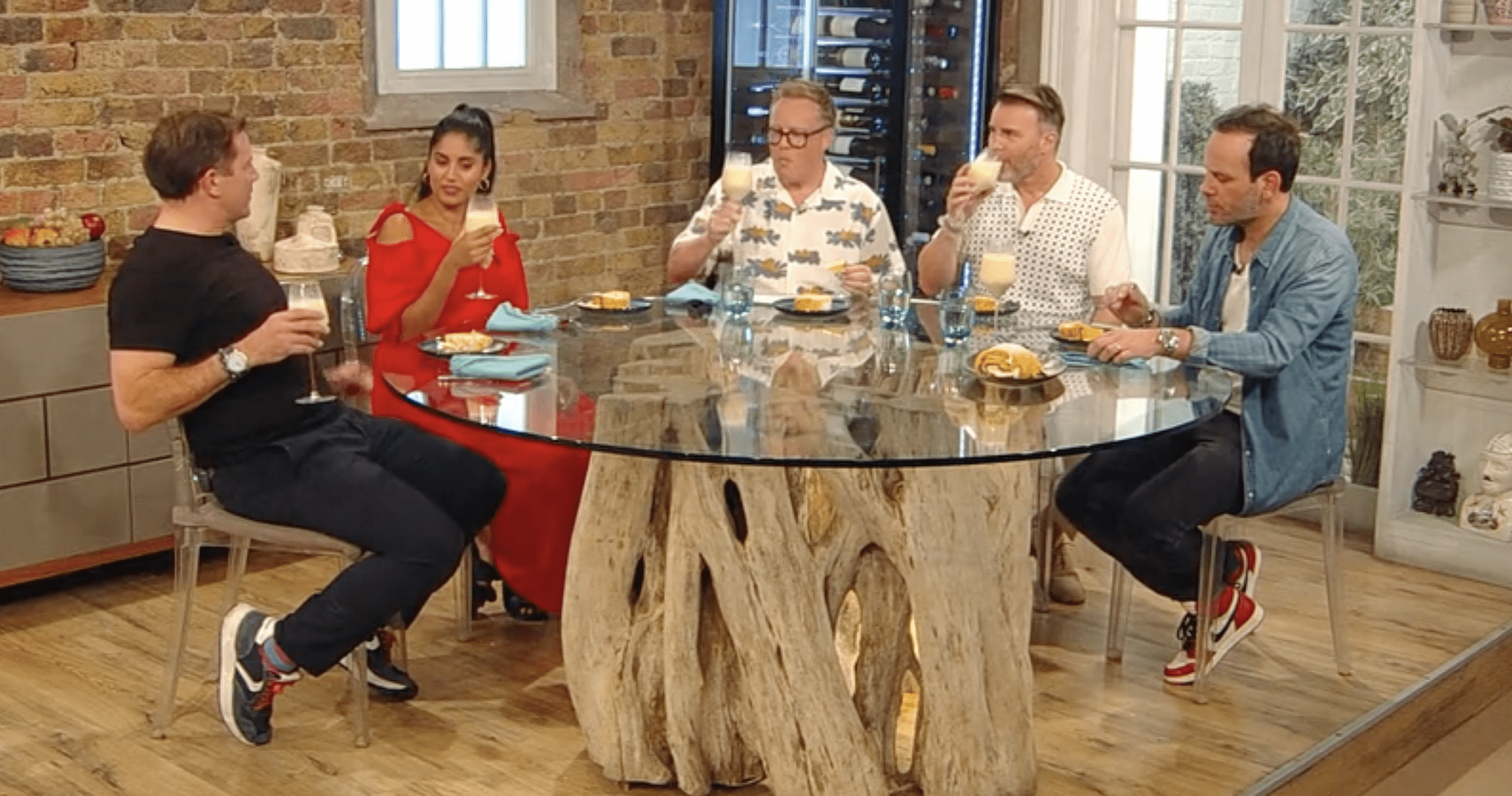 Gary Barlow with guests on Saturday Kitchen today