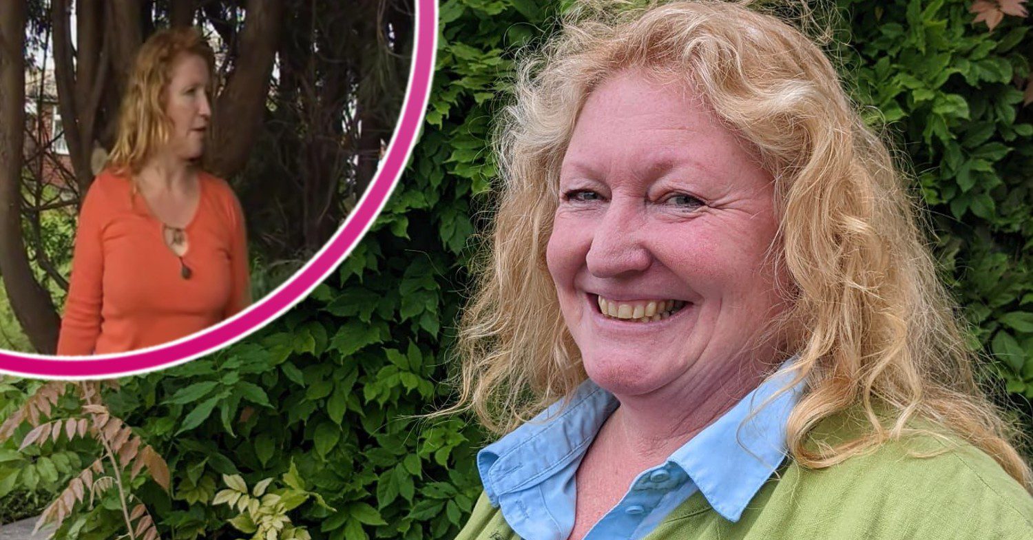 Charlie Dimmock on Ground Force and smiling