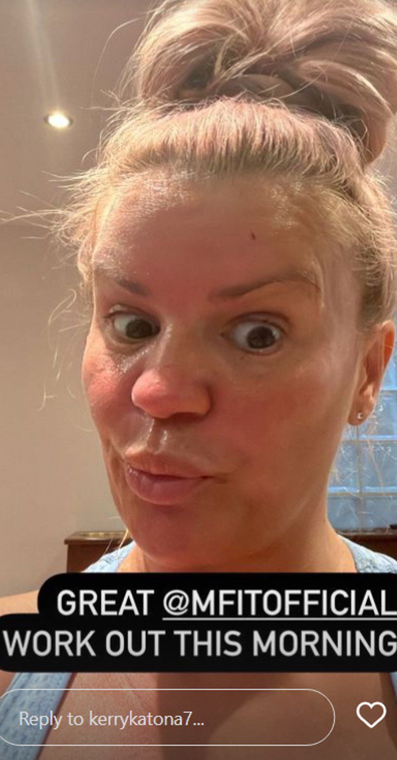 Kerry Katona working out