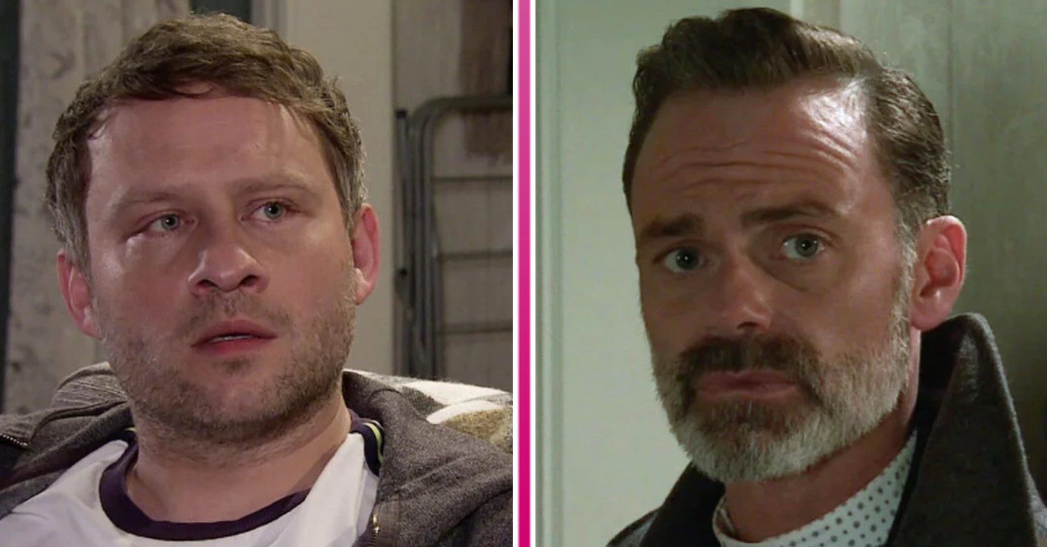 Composite of Paul and Billy on Coronation Street, both looking upset (Credit: ITV/Composite: ED!)