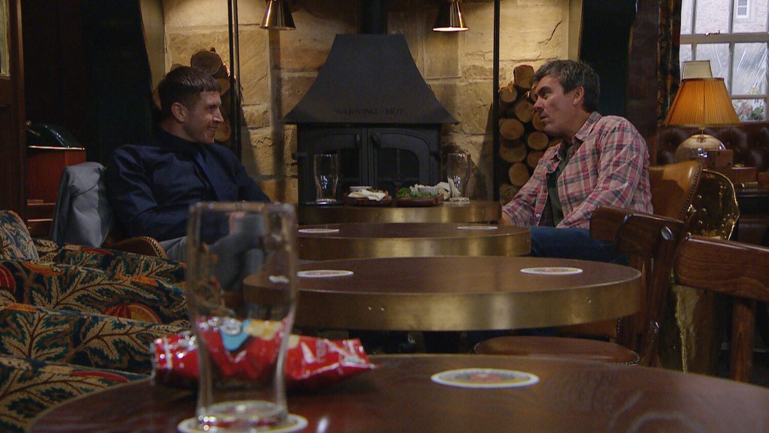 Corey and Cain Dingle talk business in The Woolpack