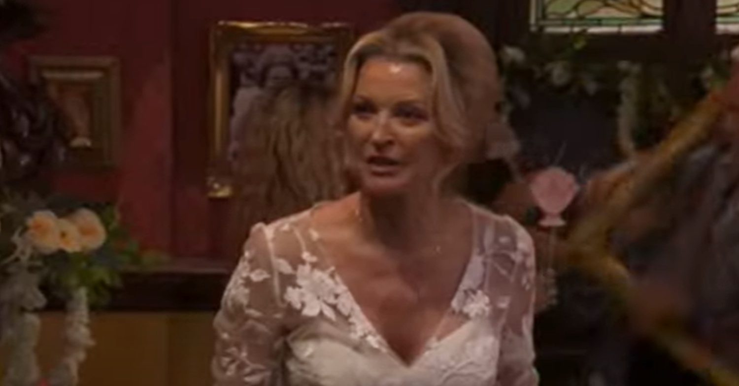 EastEnders' Kathy is furious in her wedding dress in The Vic