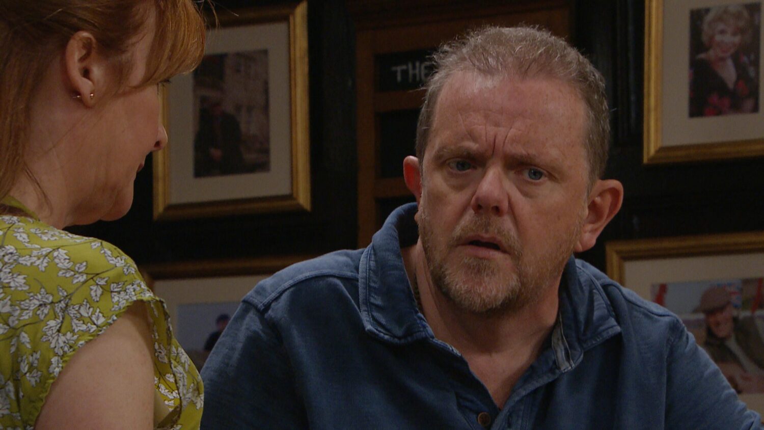 Dan looking concerned on Emmerdale