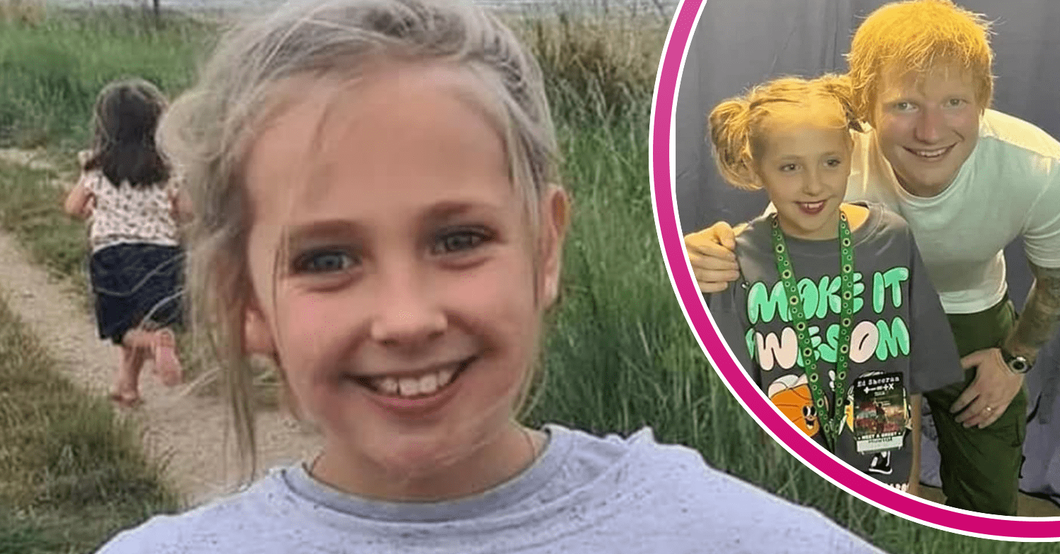 Caitlin Passey, nine, with Ed Sheeran inset