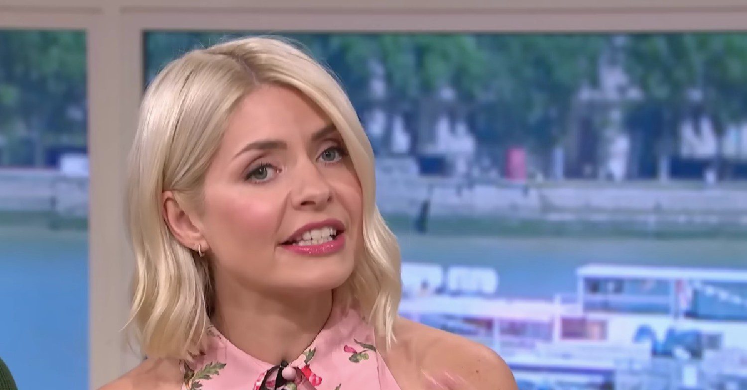 Holly Willoughby looking serious on This Morning