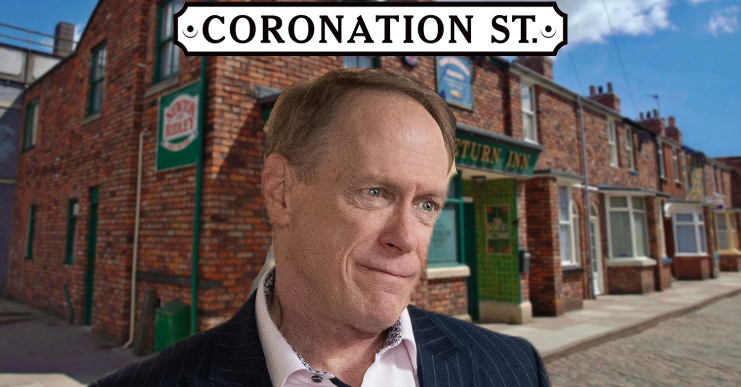 Coronation Street's Stephen, the Coronation Street logo and background of the Rovers