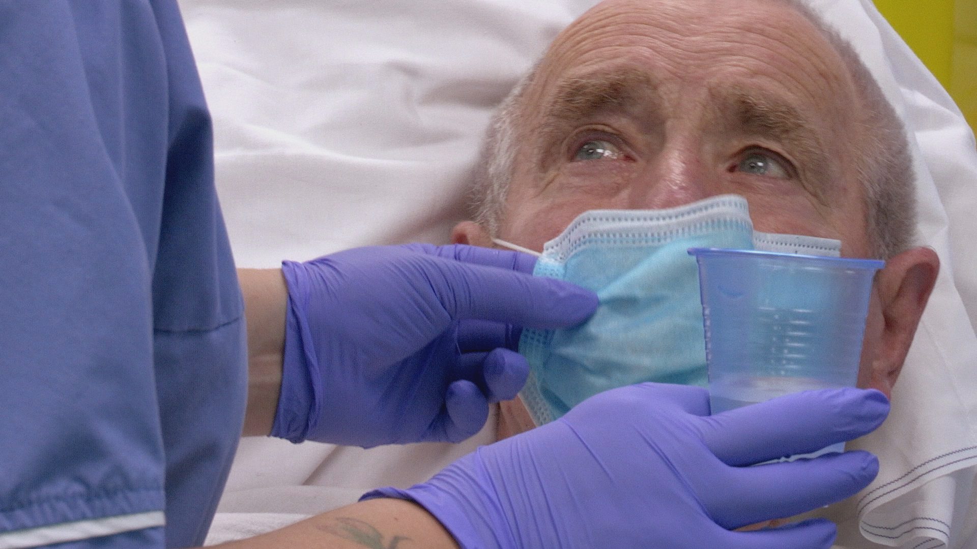 Nurses attend to Ron in 24 Hours in A&E