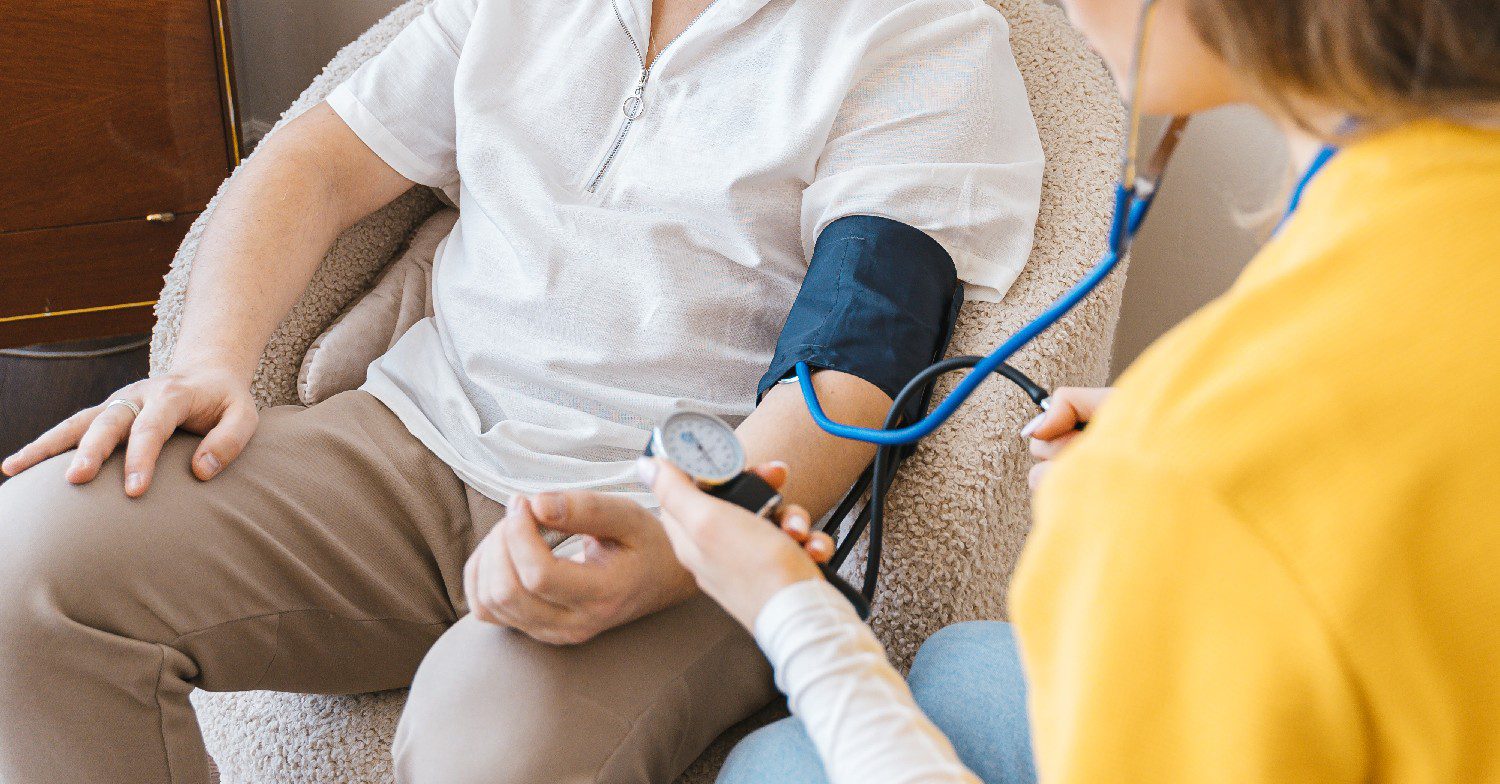 taking blood pressure