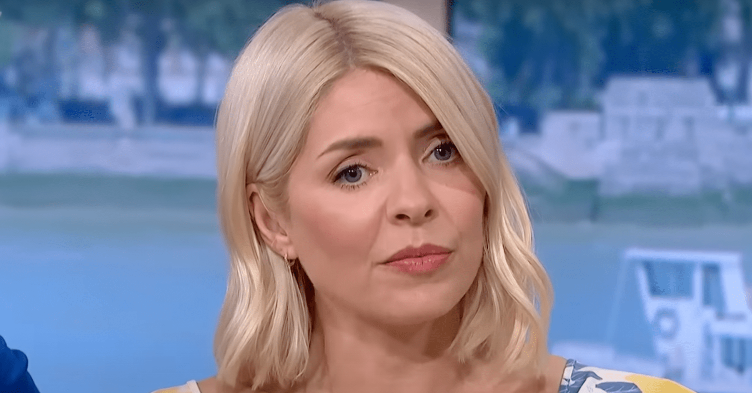 Holly Willoughby looking concerned on This Morning