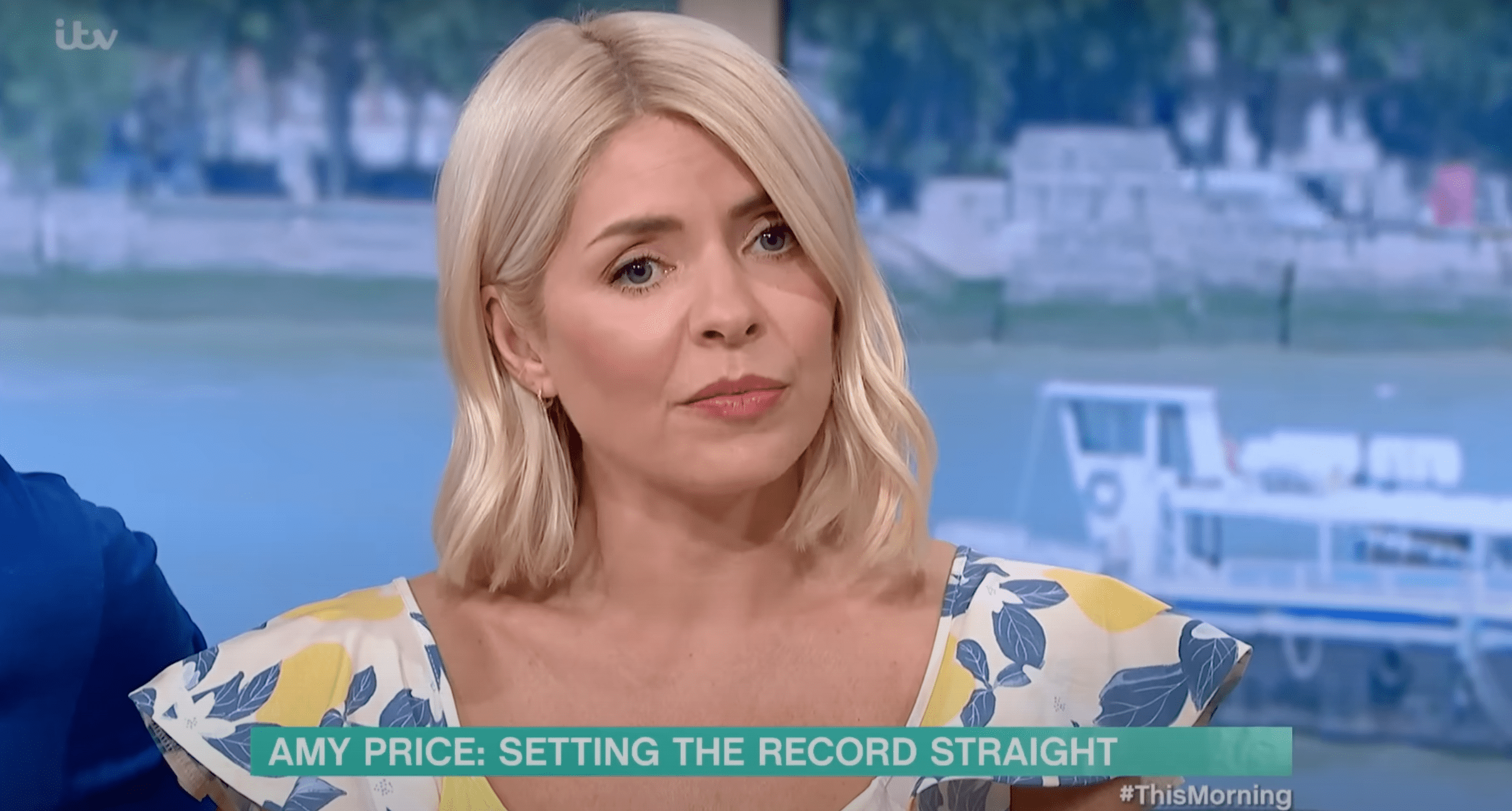 Holly Willoughby looking concerned on This Morning