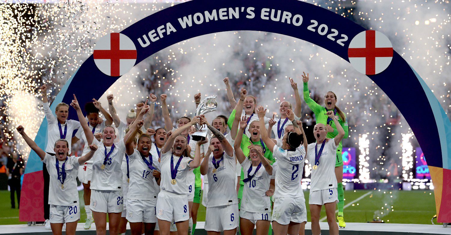Lionesses celebrating Euro 2022 