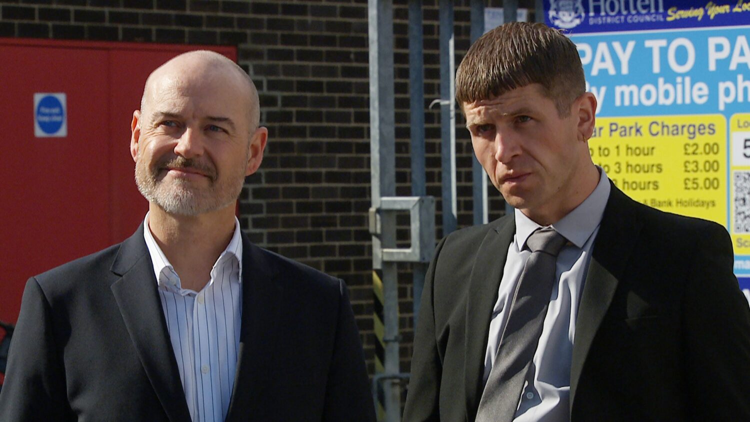 Corey and Harry on Emmerdale