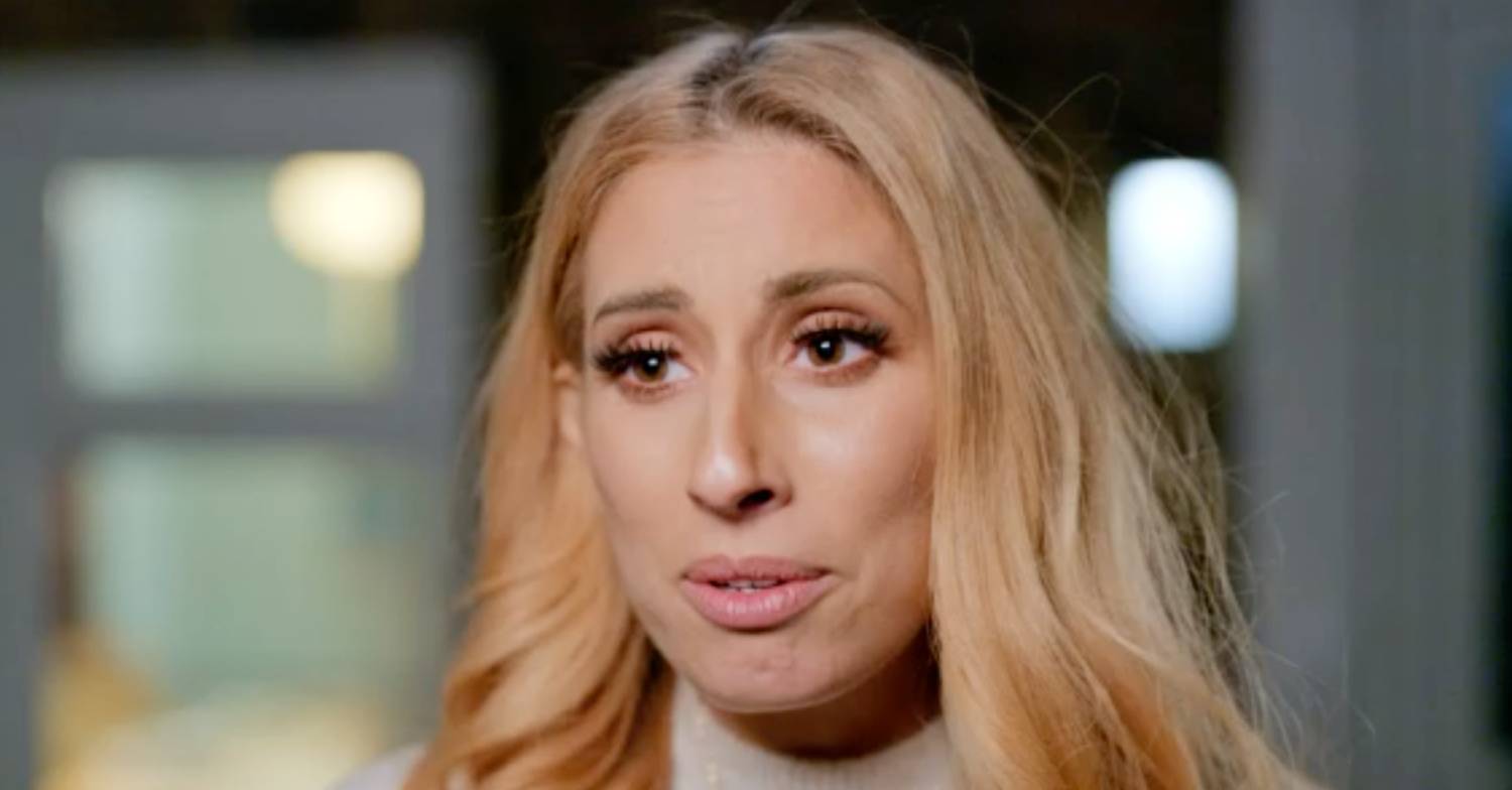 Stacey Solomon speaks to camera