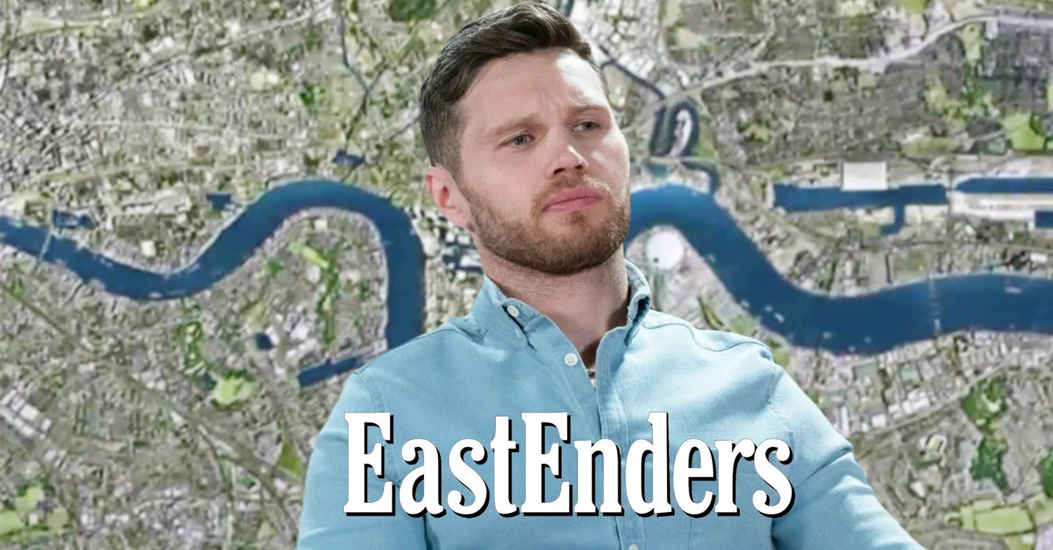 Keanu on EastEnders against show logo and background (Credit: BBC/Composite: ED!)