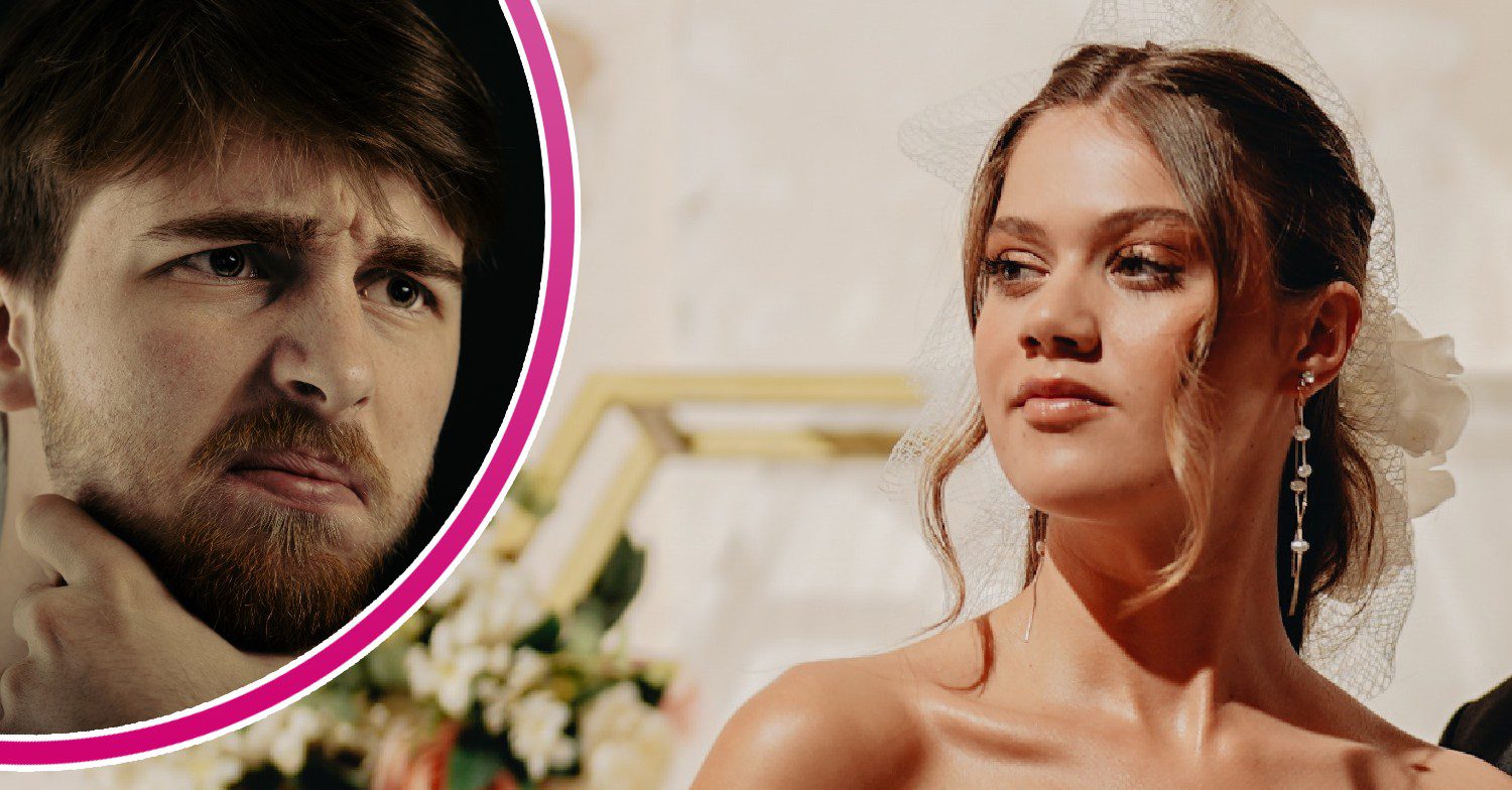 Man disgust / Bride looking at him