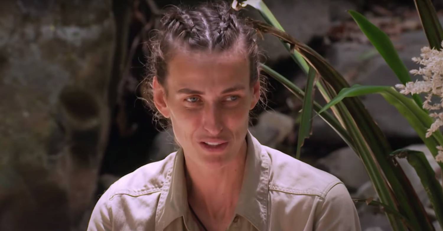 Jill Scott speaks to a campmate on I'm A Celebrity