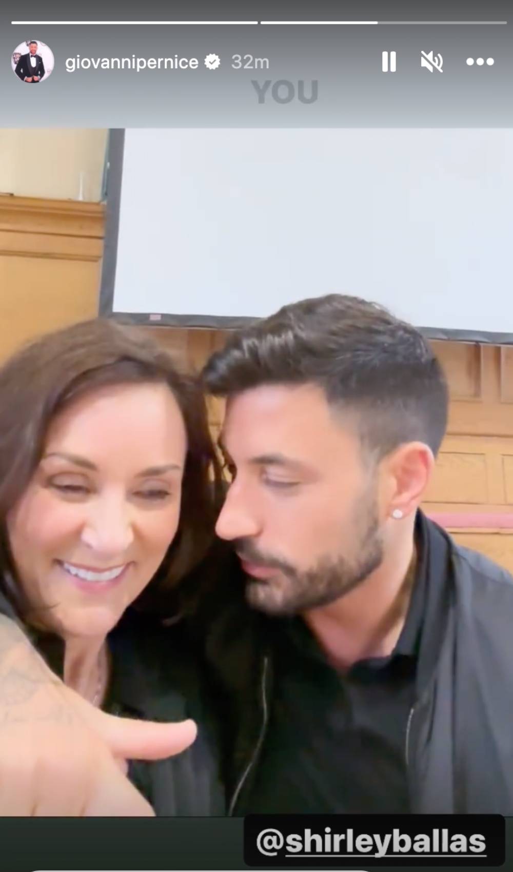 Giovanni Pernice looks at Shirley Ballas