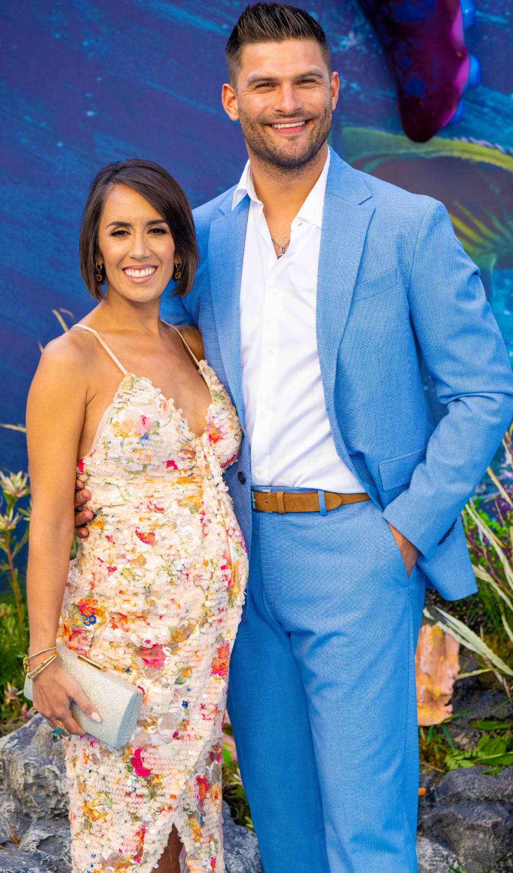 Janette Manrara and Aljaz Skorjanec smile for the cameras