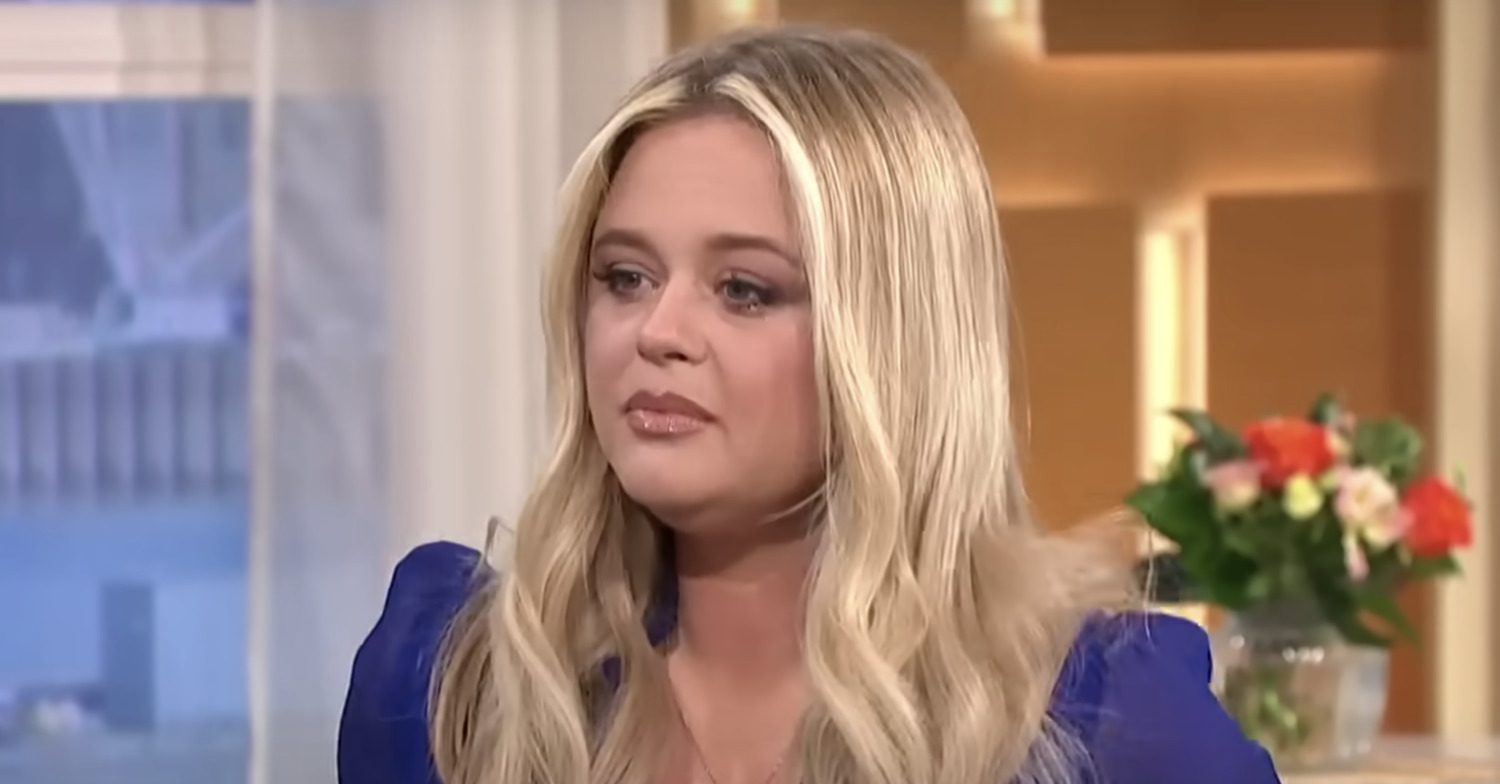 Emily Atack looking sombre on This Morning