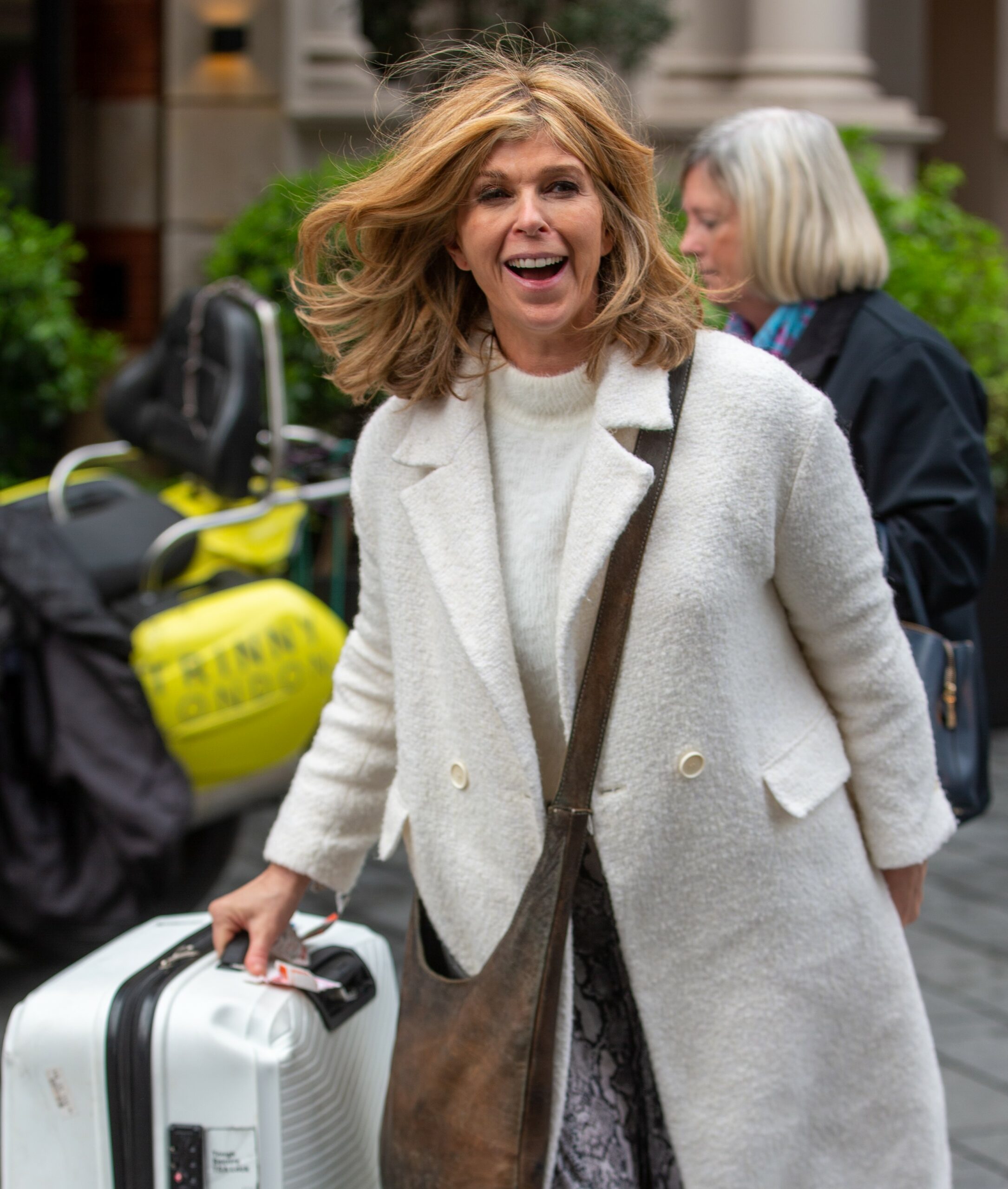 Kate Garraway smiling outside radio studios