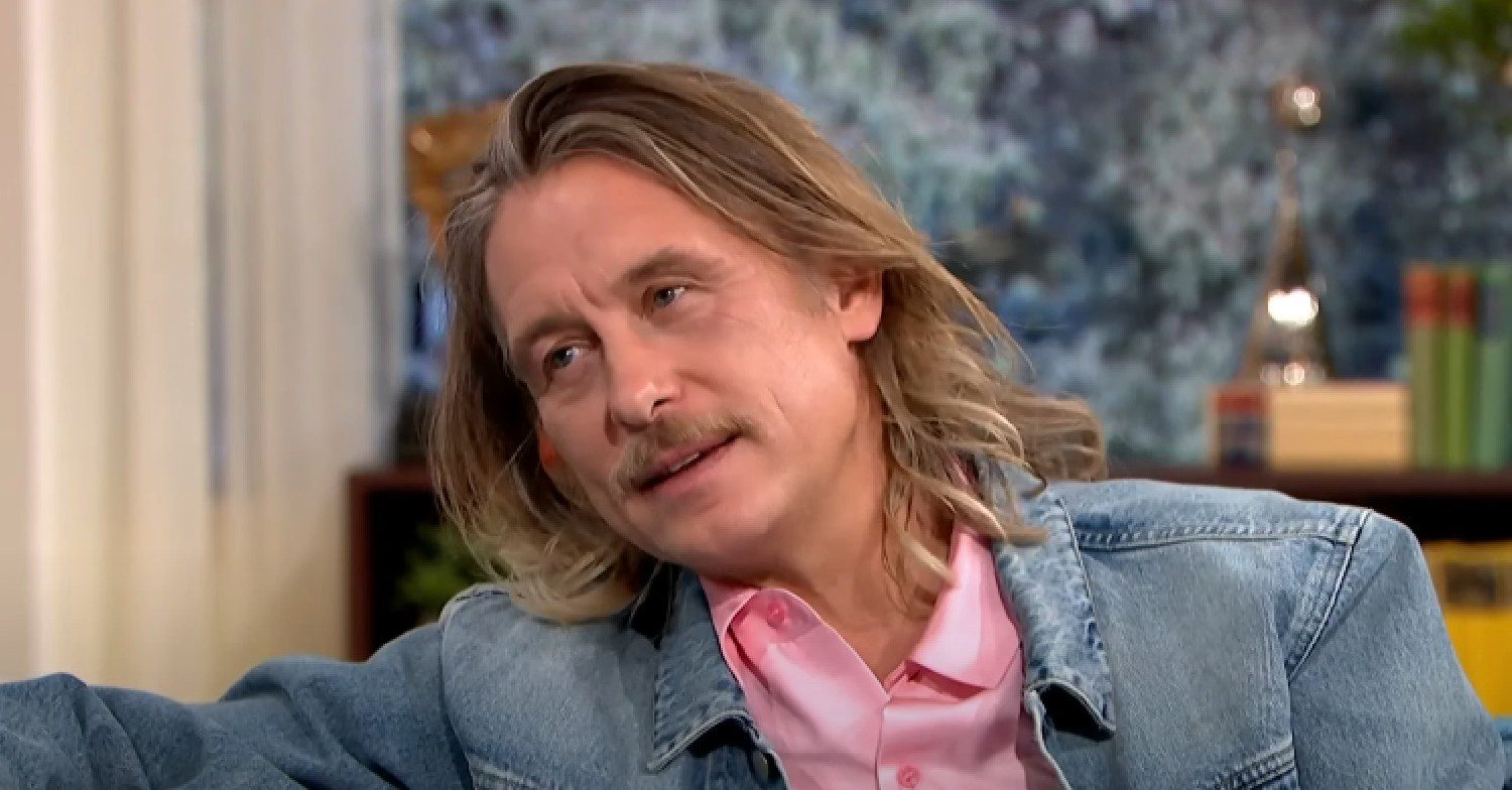 Celebrity Mark Owen tilting his head on This Morning