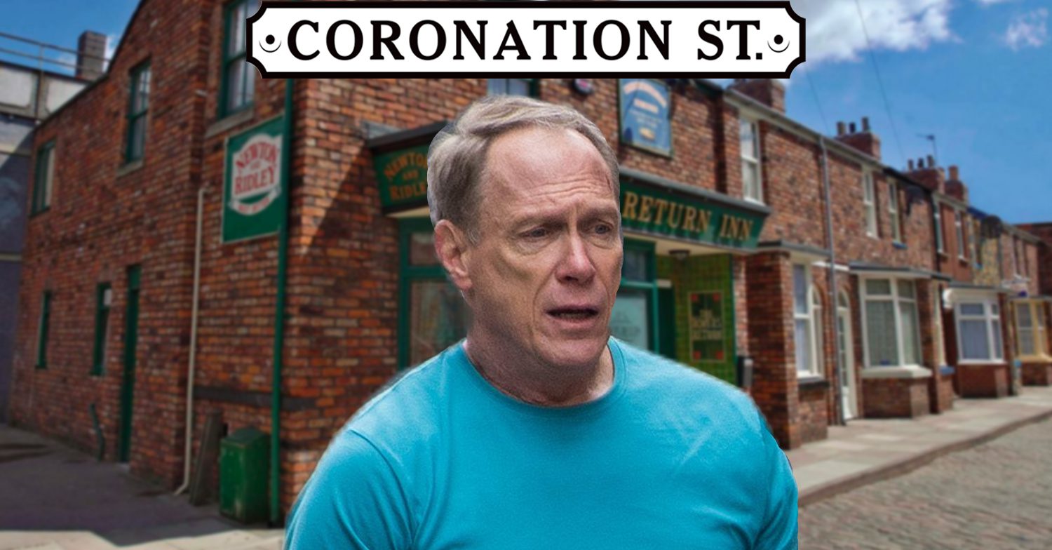 Coronation Street's Stephen, the Coronation Street logo and background of the Rovers