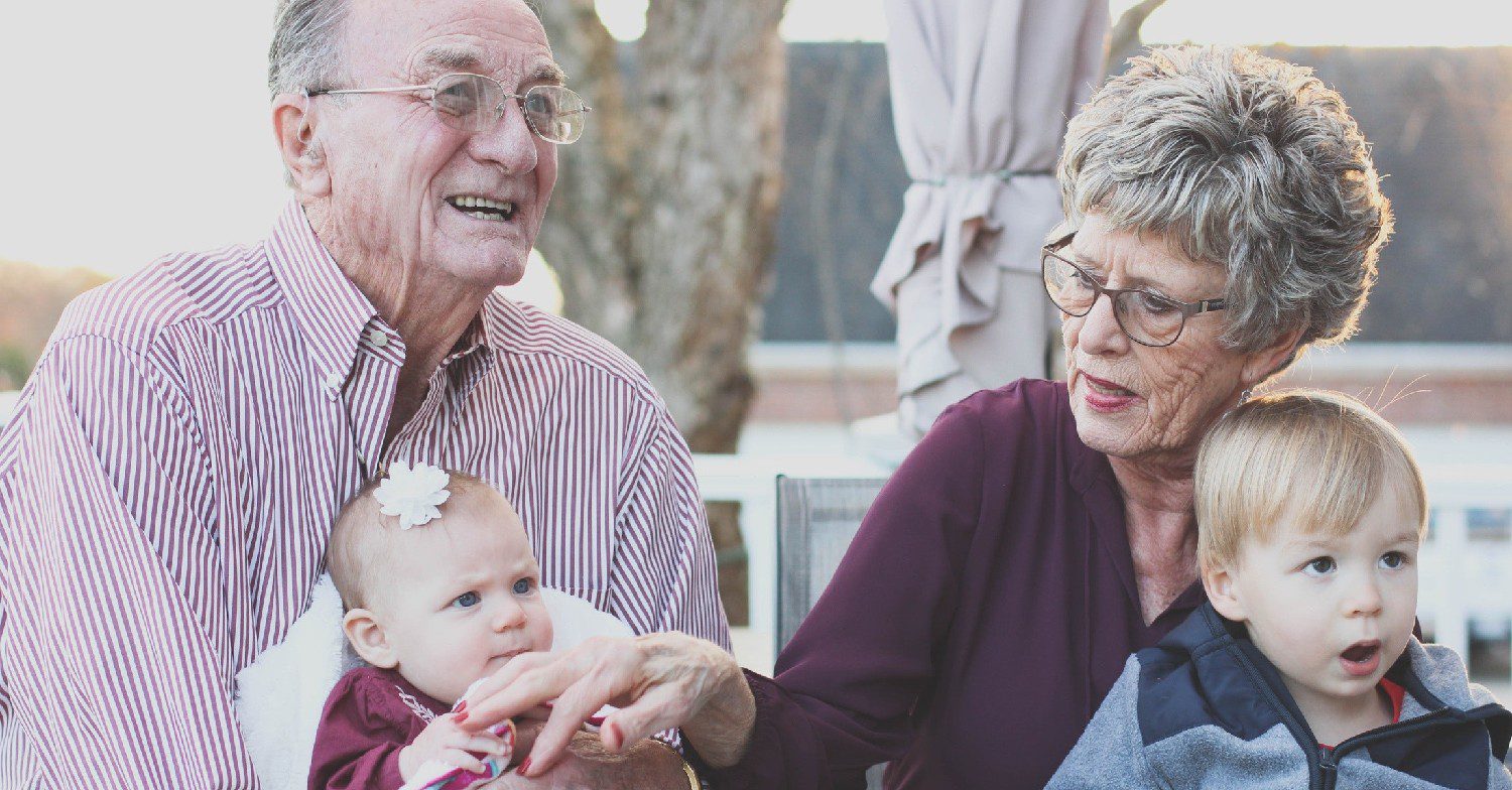 Gran and Grandad with kids