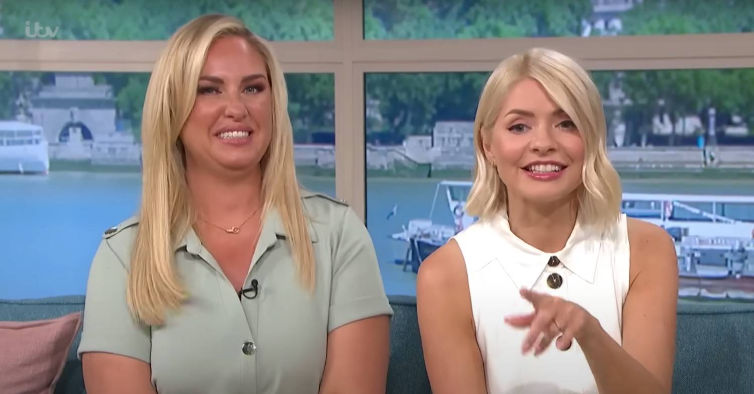 Josie Gibson and Holly Willoughby sitting next to each other on the This Morning sofa