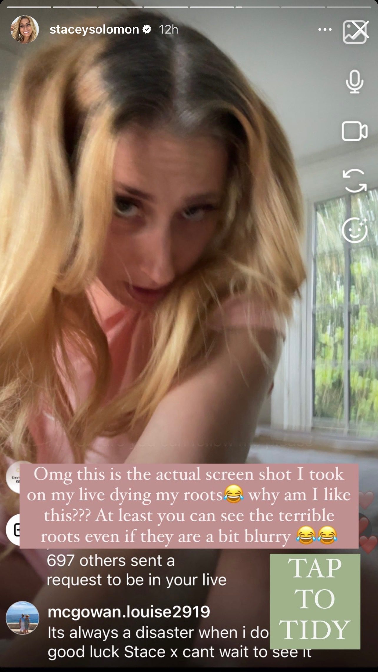 Stacey Solomon during her Instagram Story 