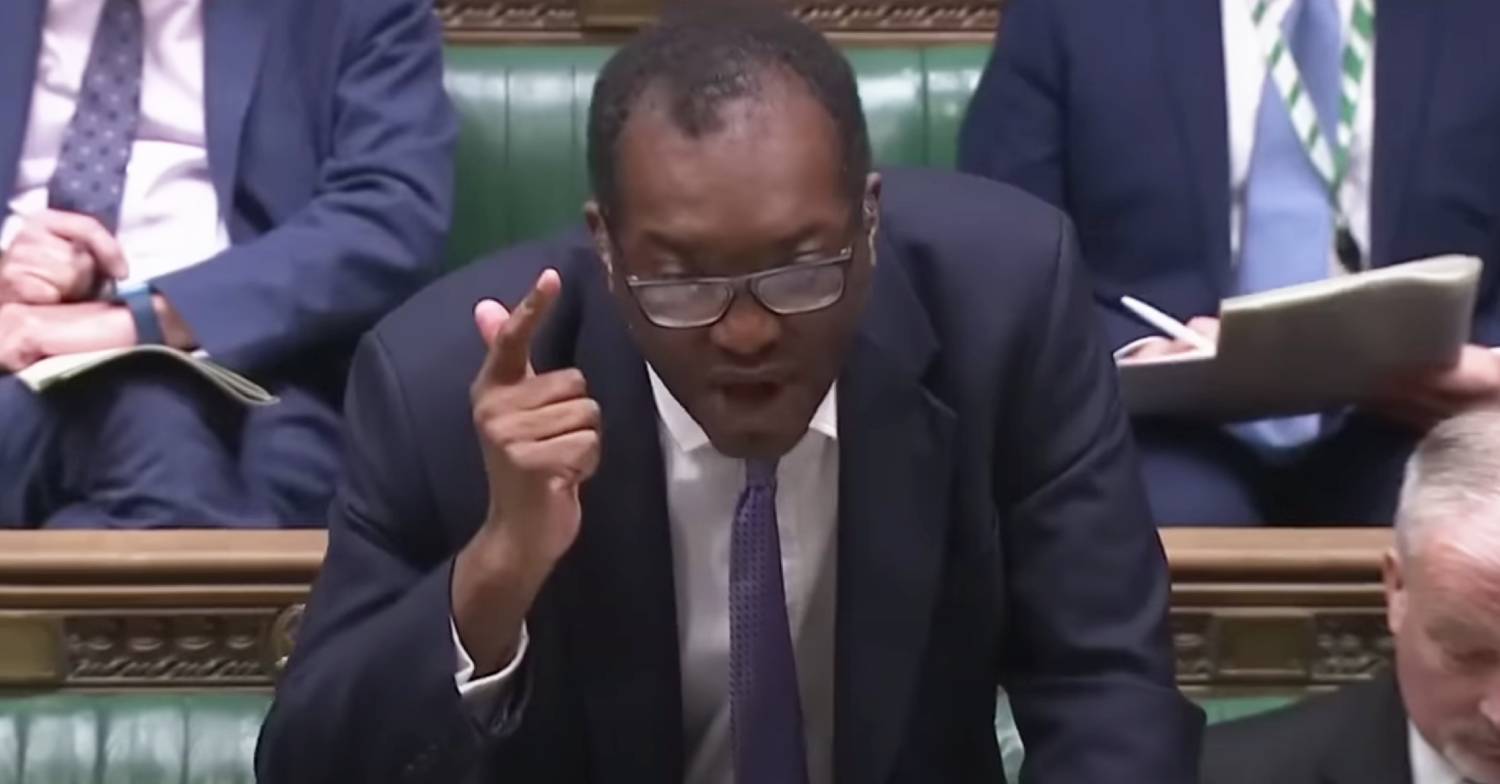 Kwasi Kwarteng points a finger
