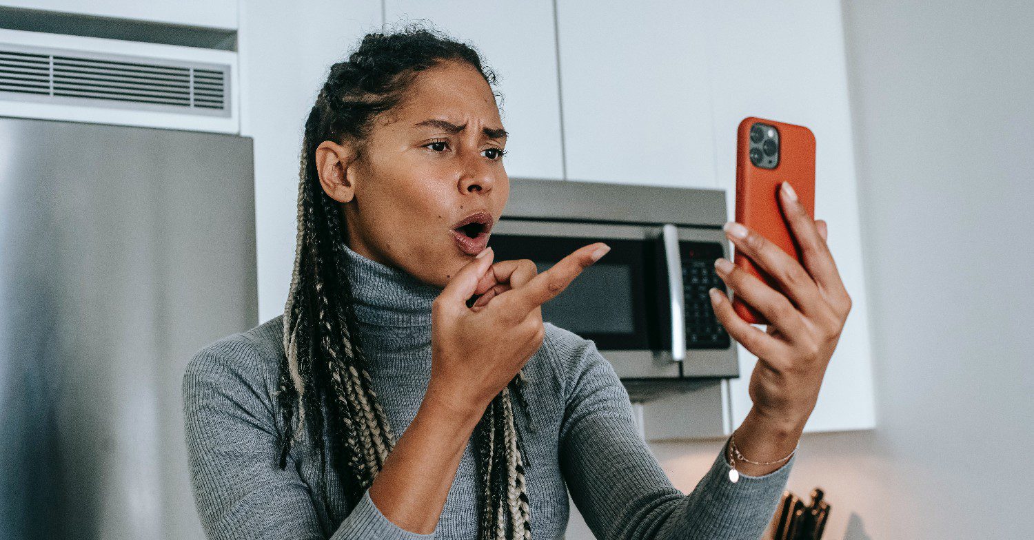 Angry woman on the phone