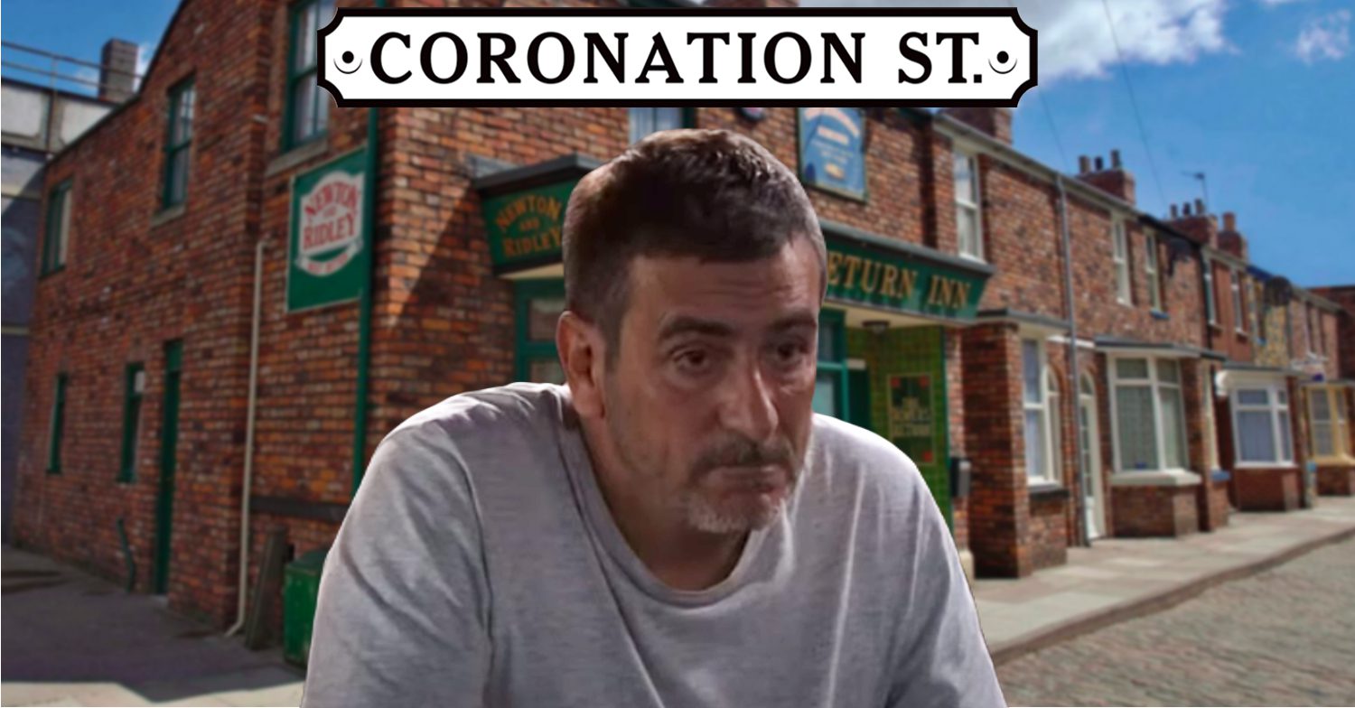 Coronation Street's Peter, the Coronation Street logo and background of the Rovers