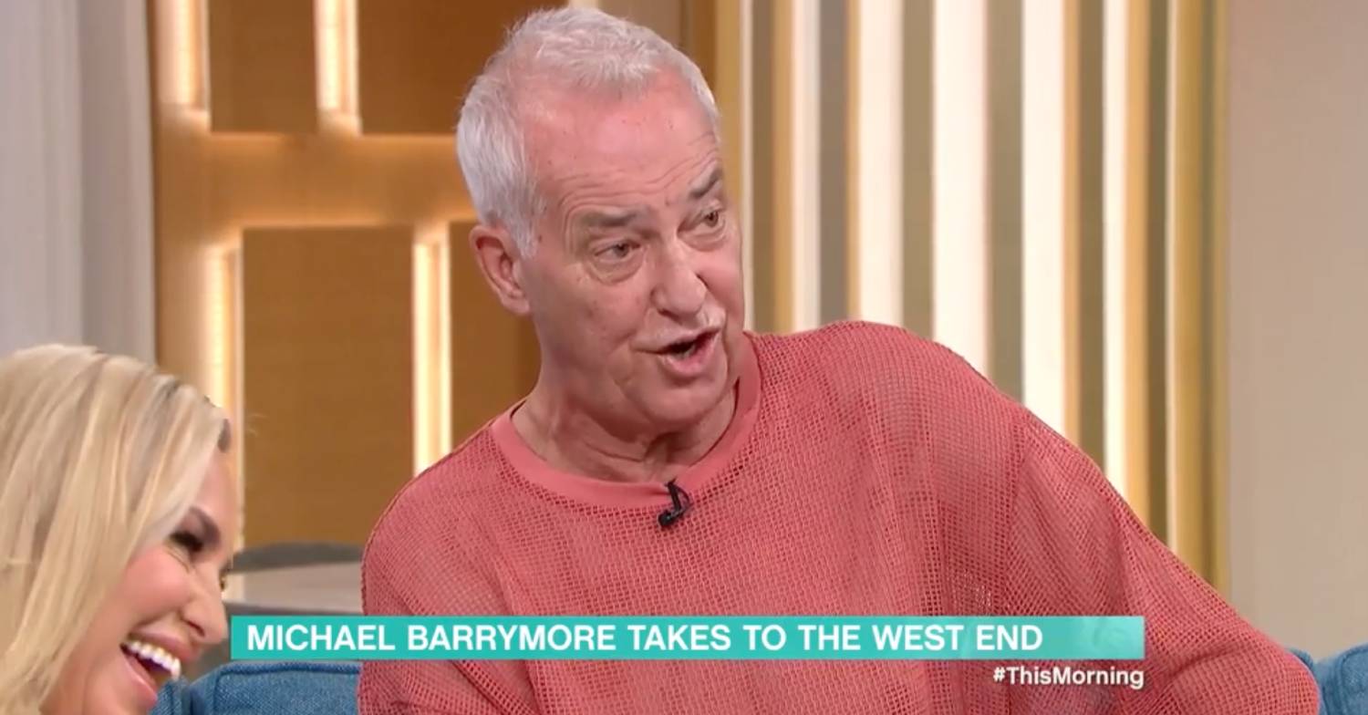 This Morning guest Michael Barrymore puts on a voice as Josie Gibson laughs