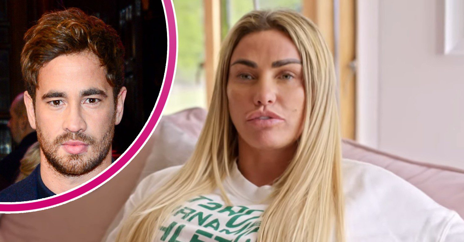 Katie Price being interviewed and Danny Cipriani in bubble