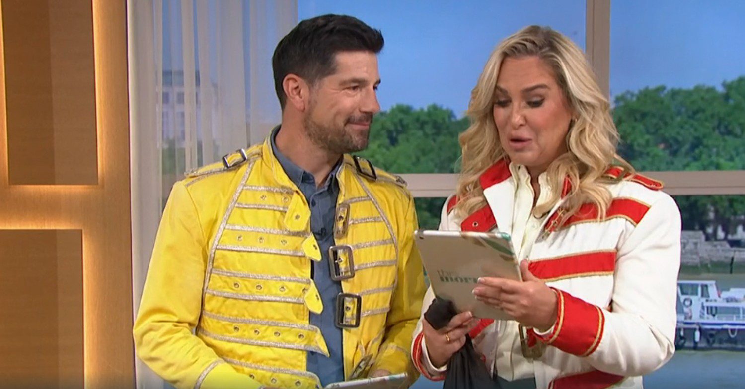 This Morning hosts Craig Doyle and Josie Gibson dressed in Freddie Mercury jackets while talking