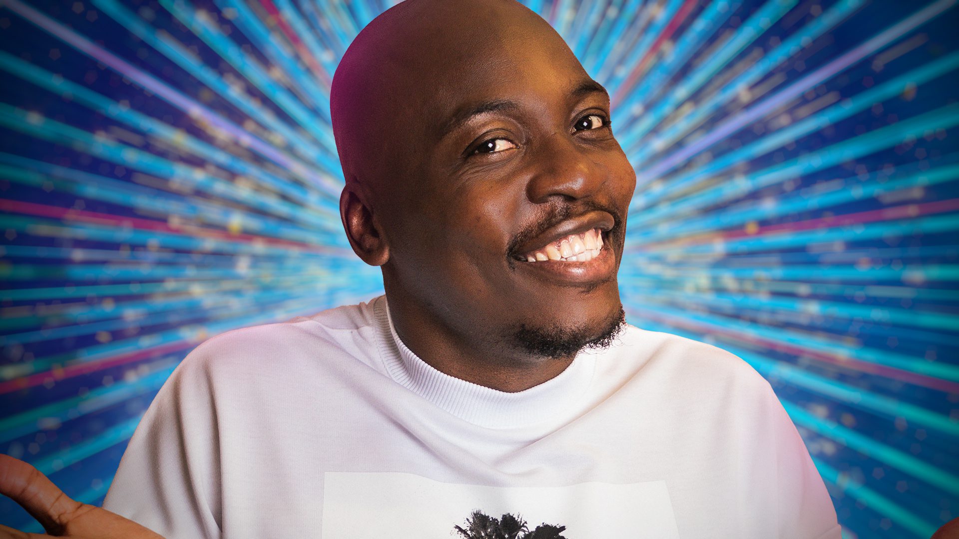 Eddie Kadi smiling in Strictly 2023 promo pic