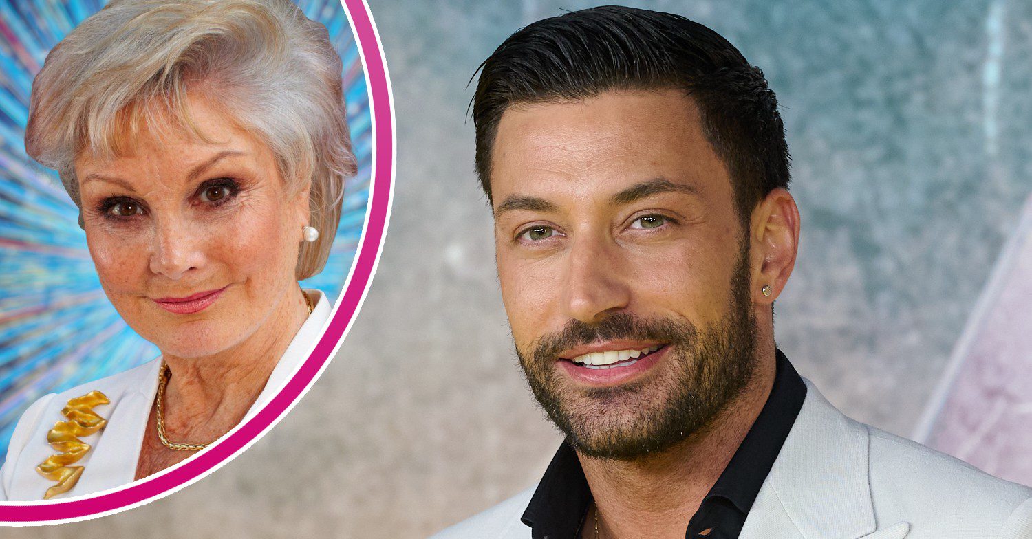 Angela Rippon in Strictly 2023 promo pic / Giovanni Pernice at film premiere