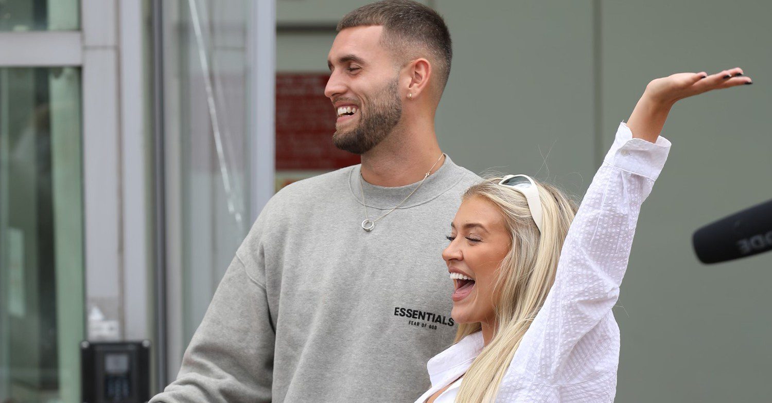 Love Island contestants Molly and Zack arriving back in the UK