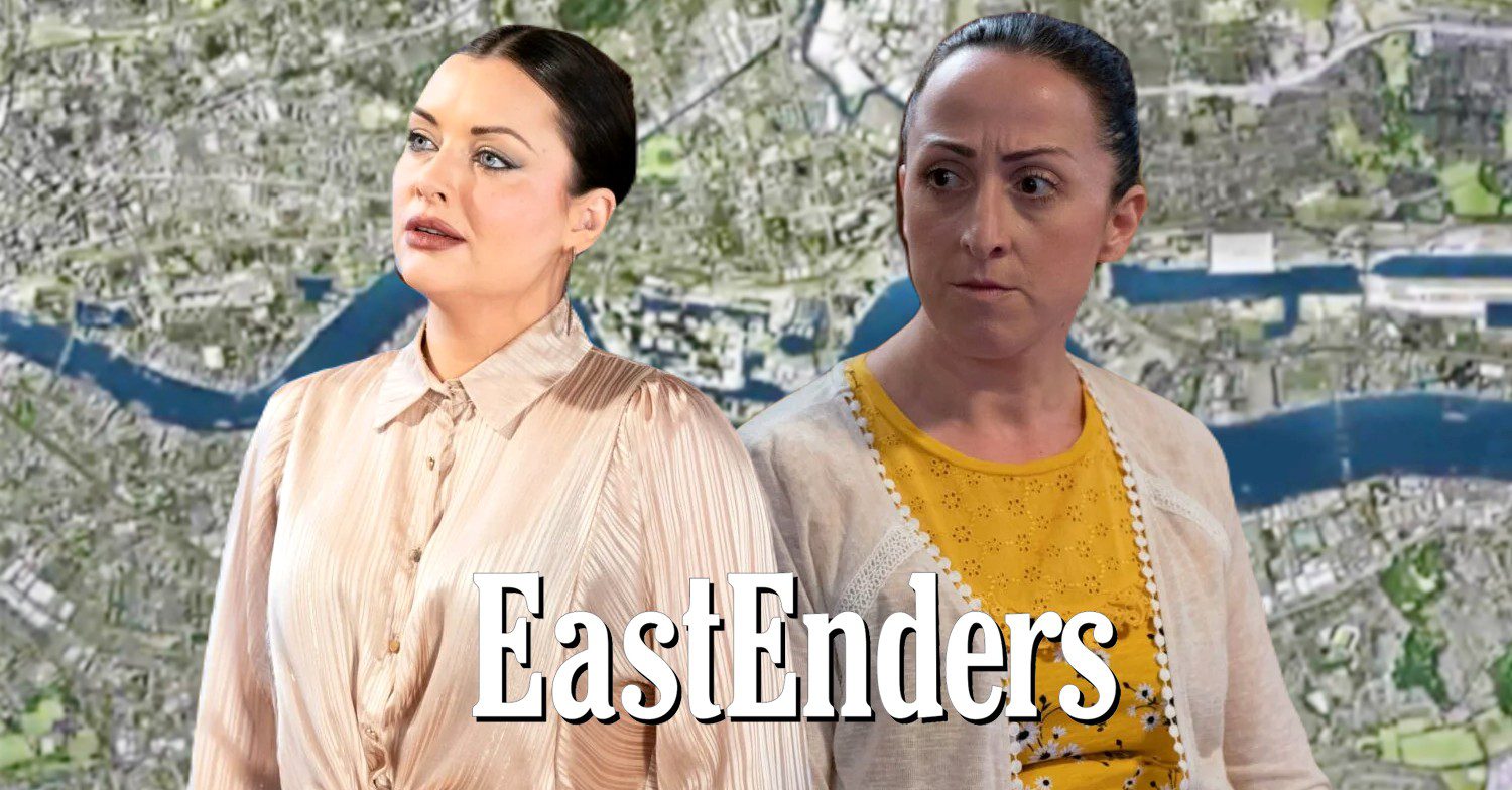 Sonia and Whitney on EastEnders; Whitney looks hopeful, Sonia angry (Credit: BBC/Composite: ED!)