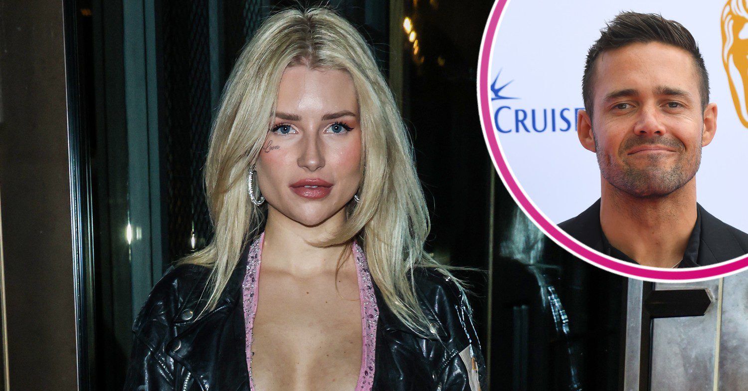 Lottie Moss smiling with Spencer Matthews