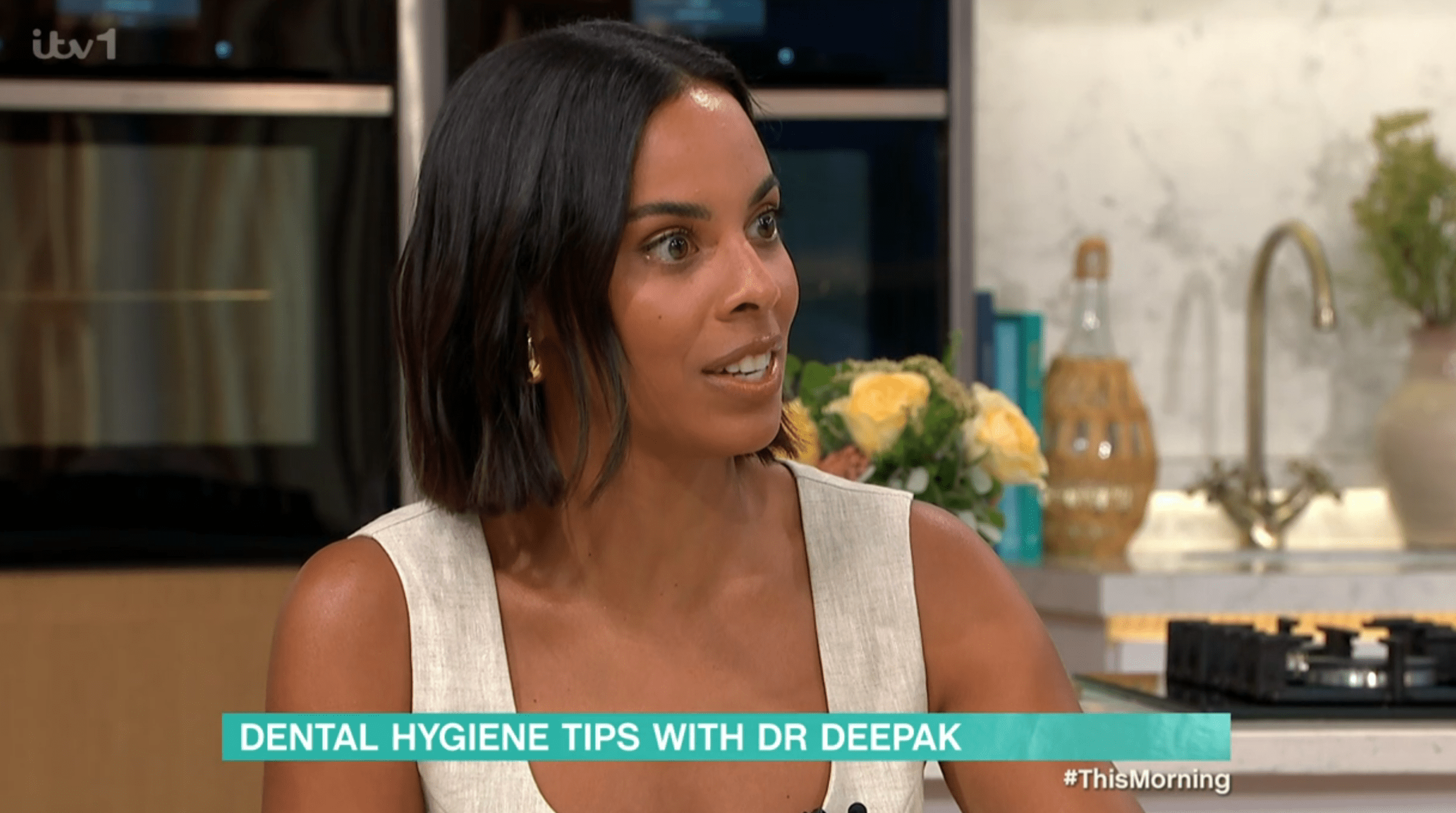 Rochelle Humes presenting This Morning today