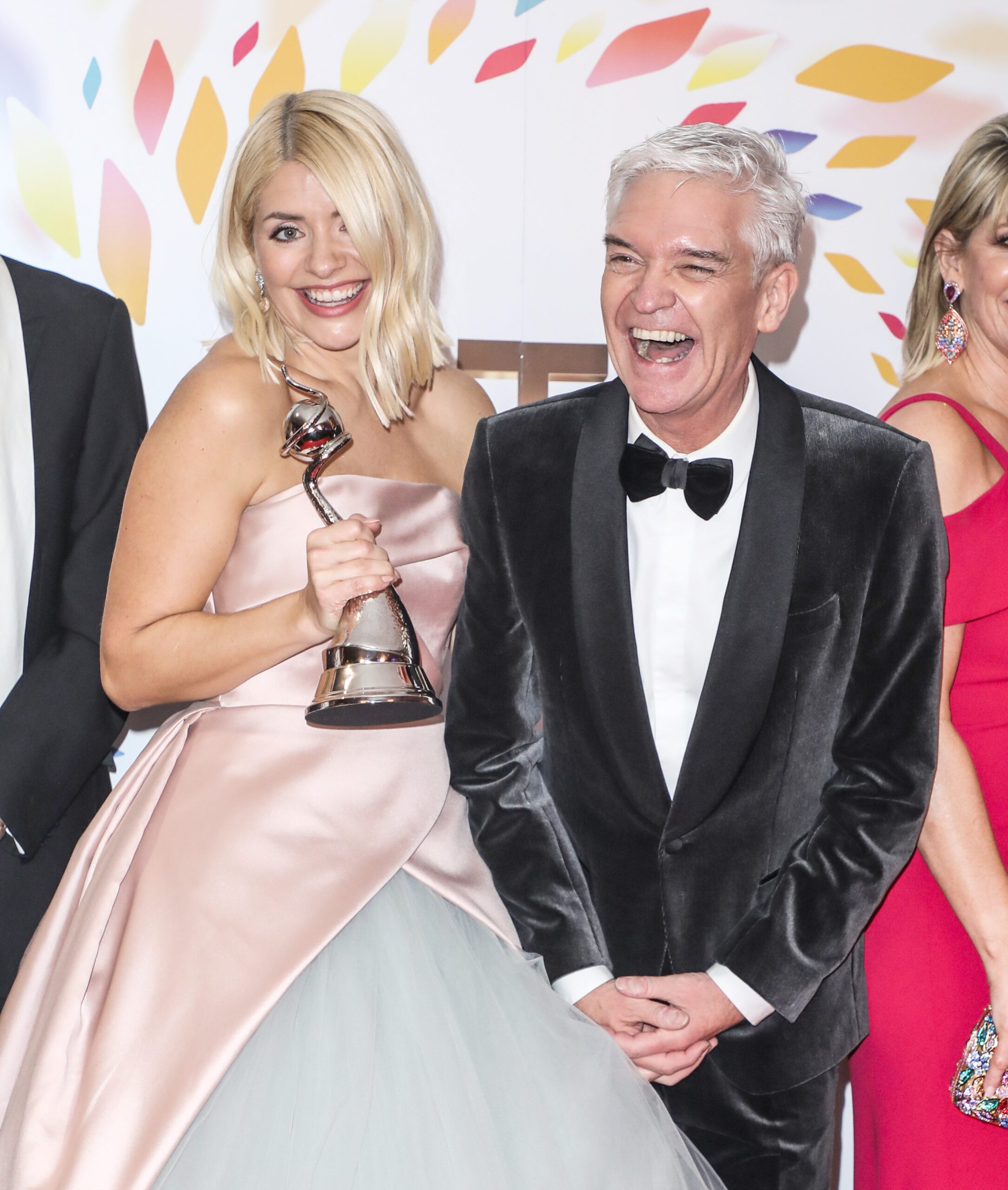 Holly Willoughby and Phillip Schofield laughing at the NTAs