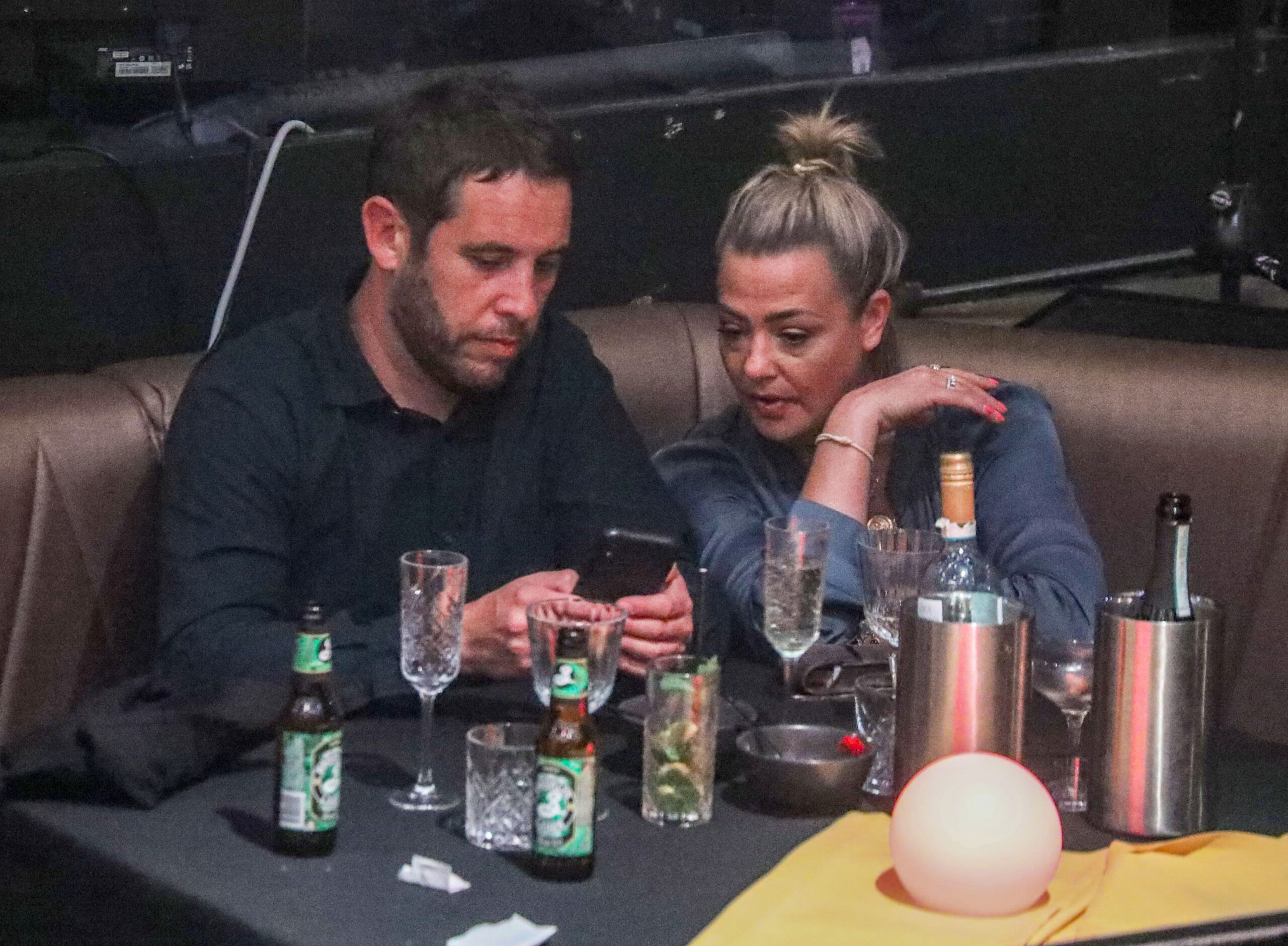 Lisa Armstrong and boyfriend James on a night out