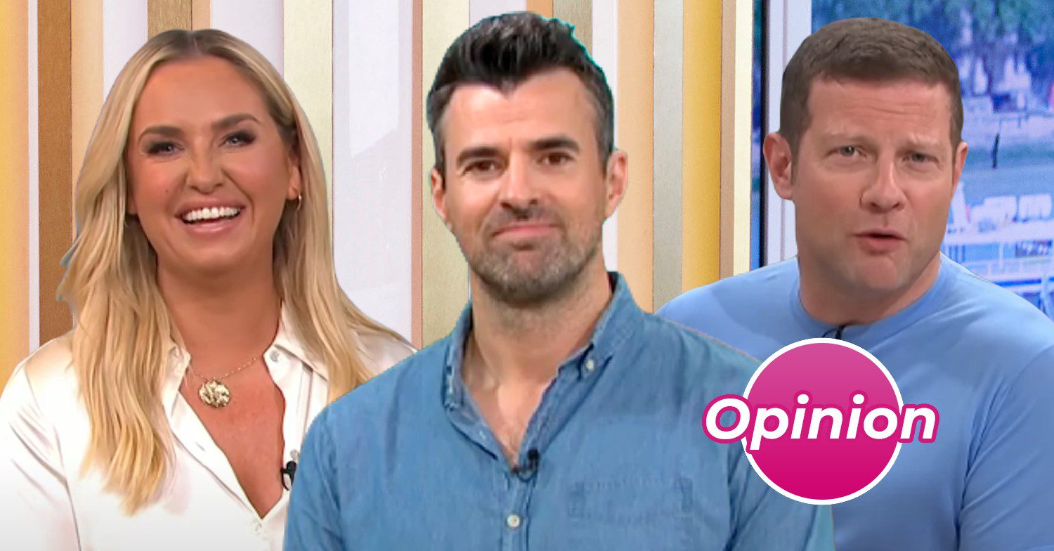 Josie Gibson, Steve Jones and Dermot O'Leary on This Morning with ED 'opinion' badge