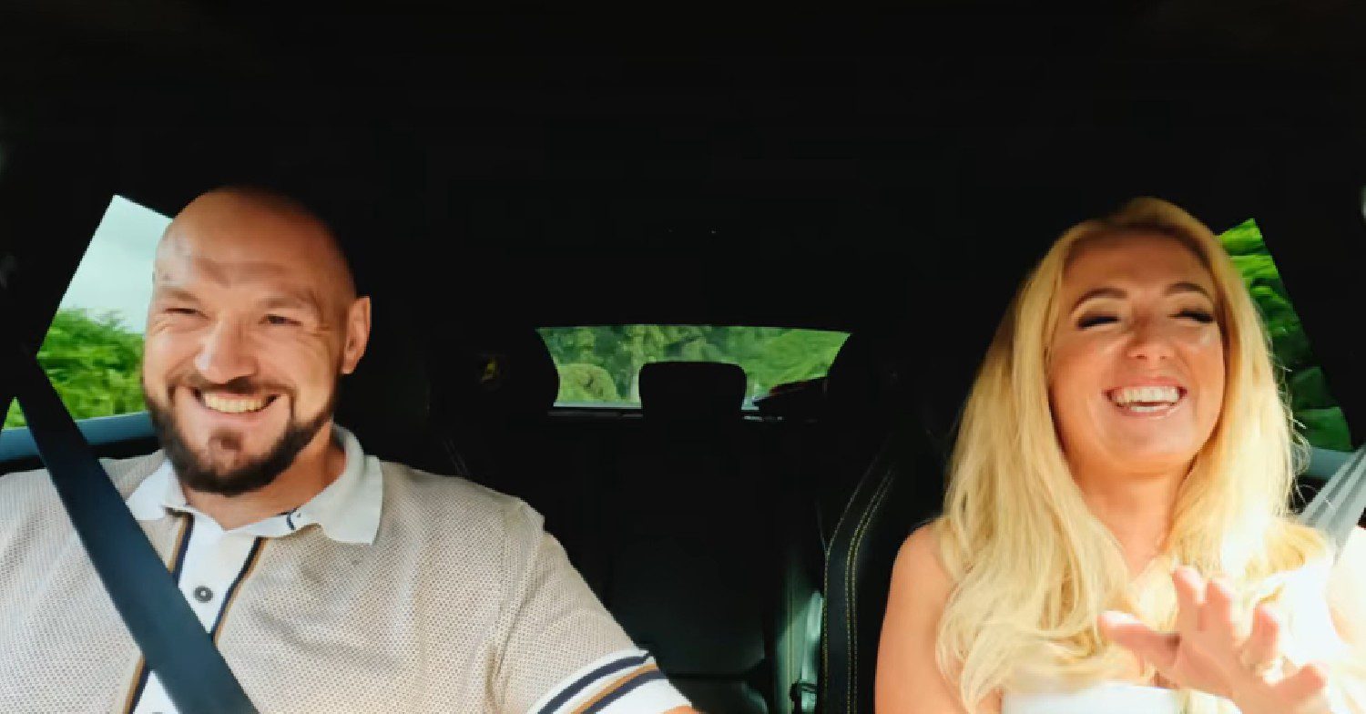 Tyson Fury and Paris laughing during Netflix show