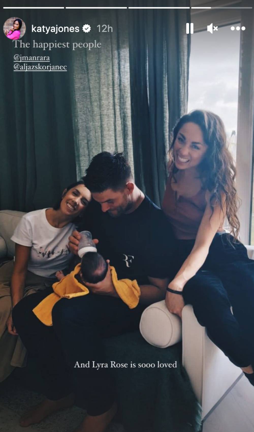 Katya Jones shares an Instagram pic of Janette Manara, Aljaz and their baby